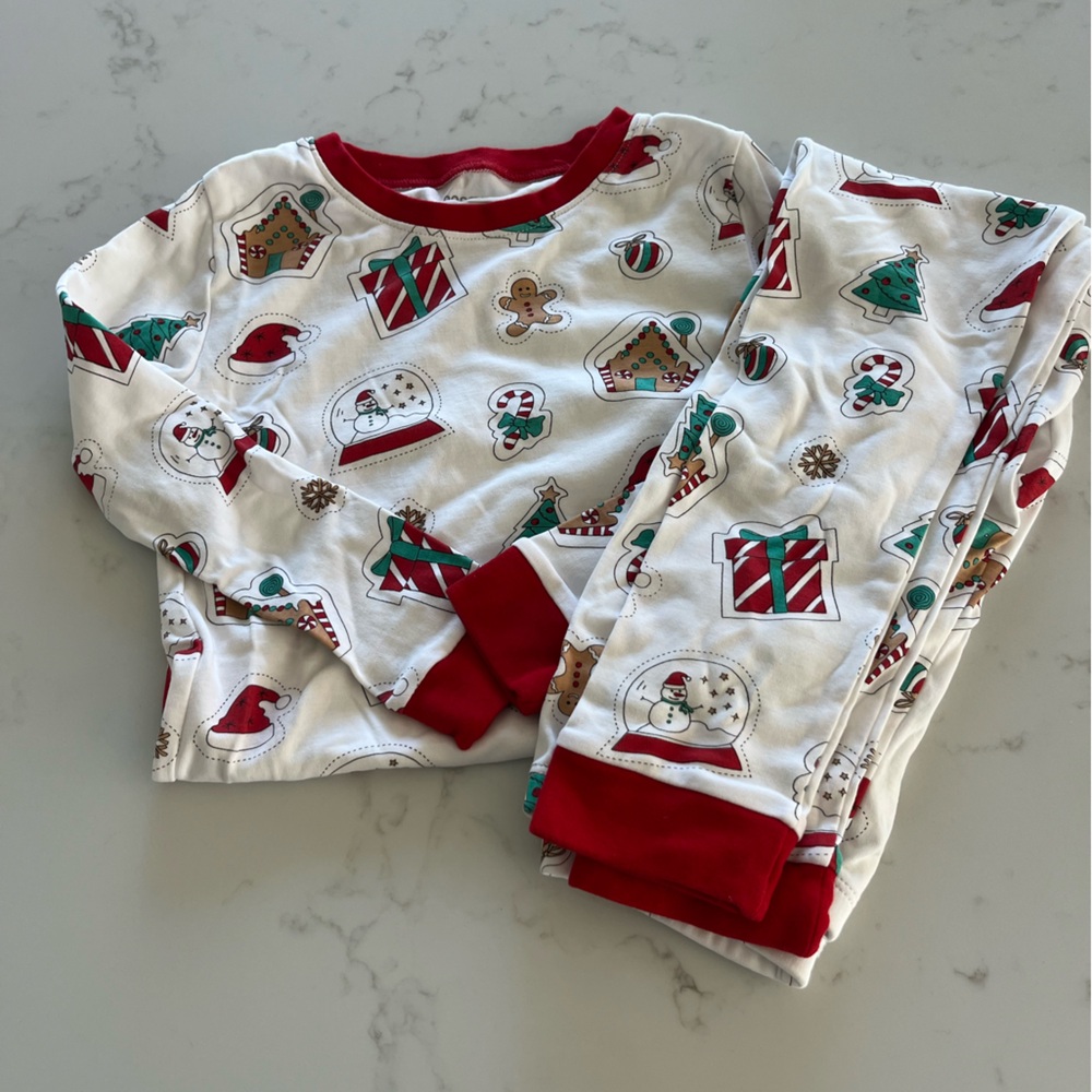 Holiday Kids Pajama Set - White and Red
